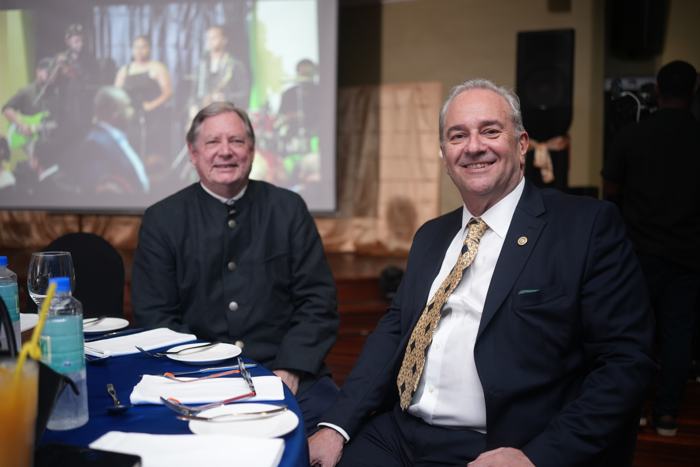 Guests seated at an awards dinner